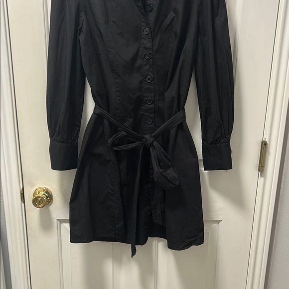 ModCloth Black Long Sleeve Mandarin Collar Shirt Dress Size 1X - Picture 3 of 15